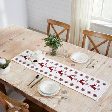 Scandia Snowflake Red White Runner 12x48 - The Fox Decor